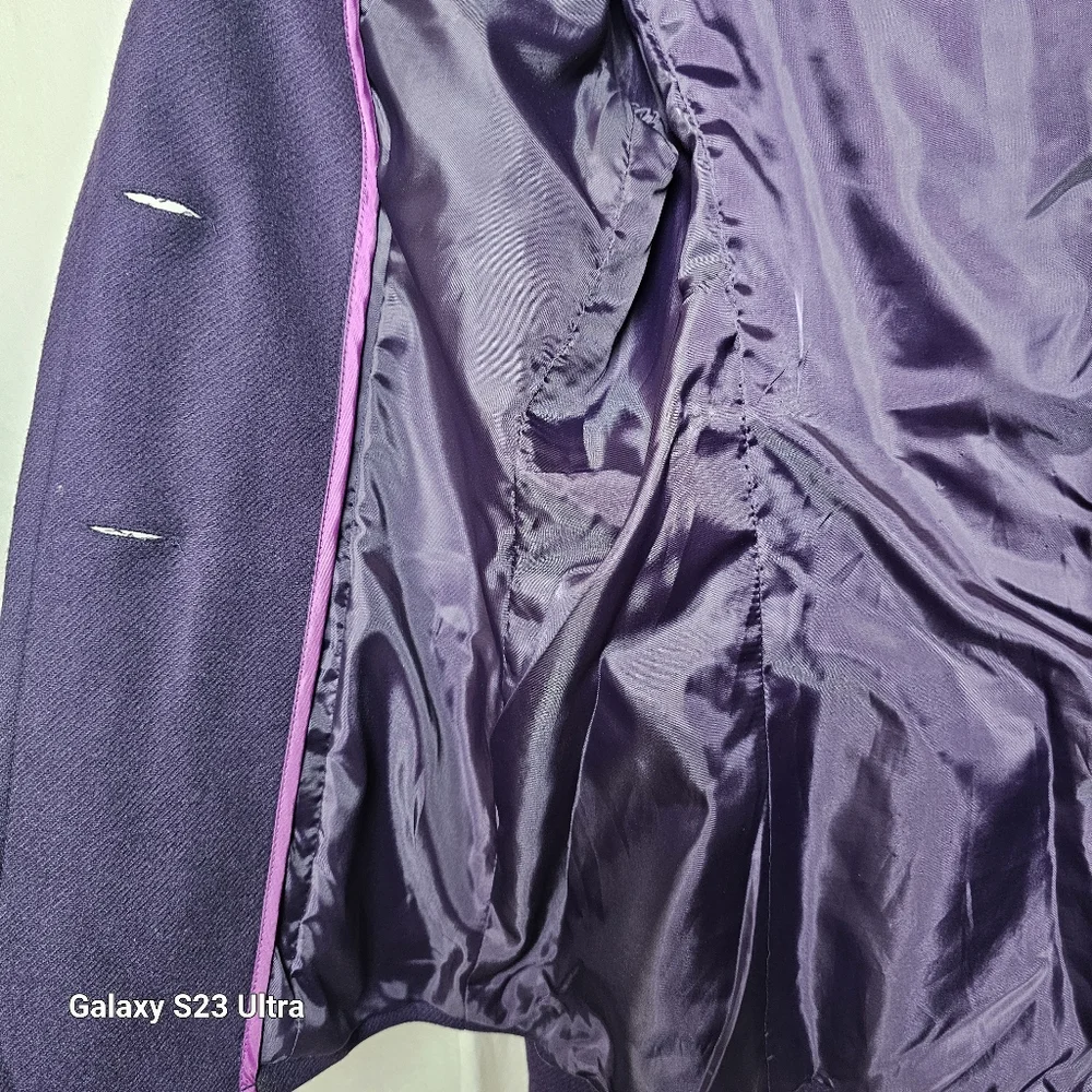 New York & Company purple blazer wool blend size 4 - Picture 8 of 11